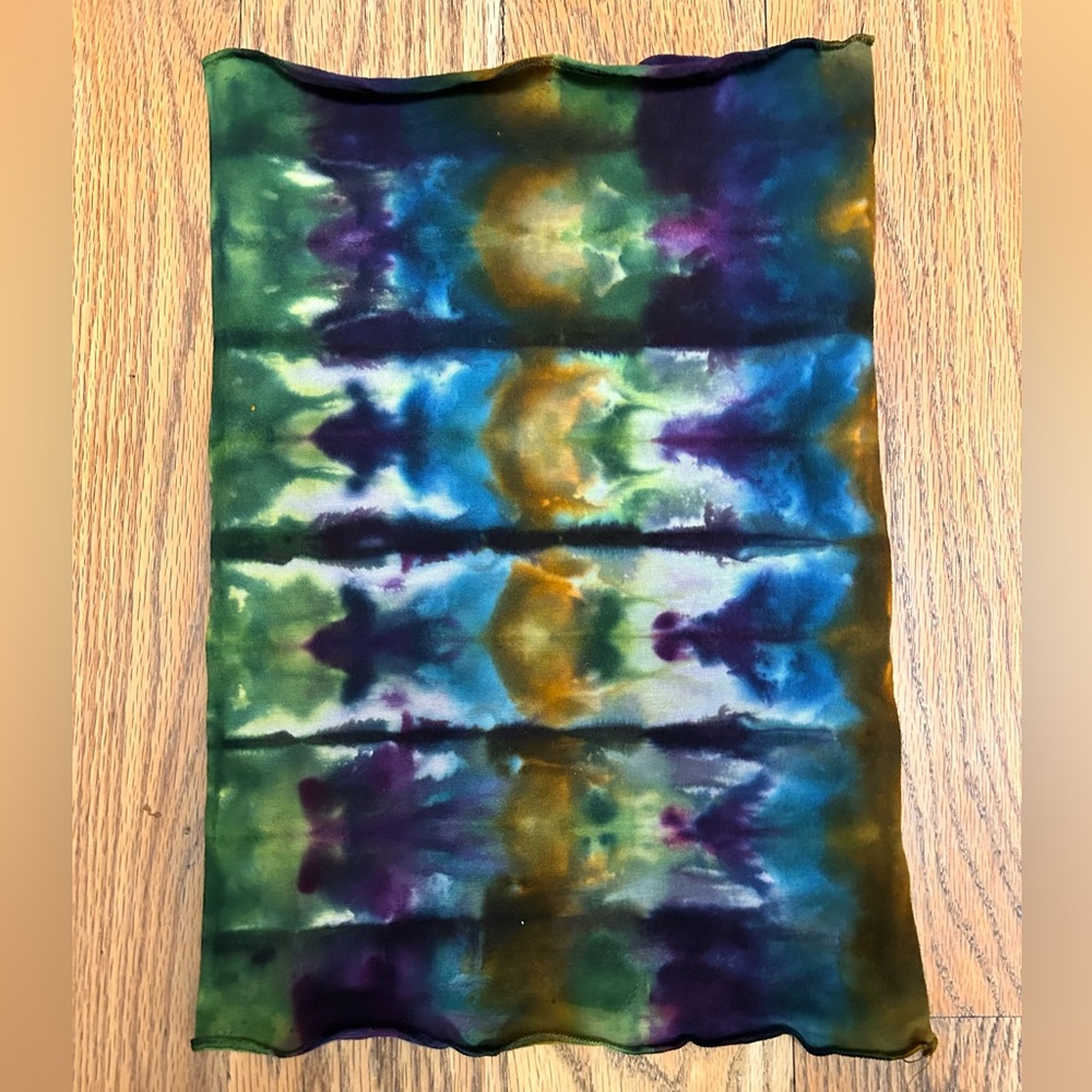 Tie dye unisex neck gaiter, can pull up and use as mask 90% cotton/10% spandex